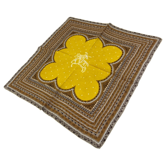 Tammis Keefe Handkerchief Horseman Gold Persian Warrior Dots Vintage Hankie READ - Picture 5 of 9